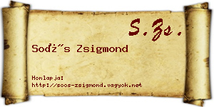 Soós Zsigmond névjegykártya